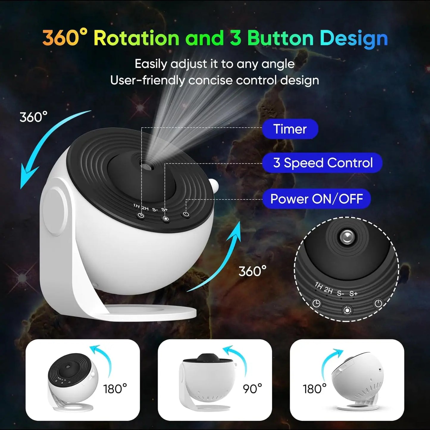 Galaxy Projector For Bedroom Adjustable Star Light 13 Discs Planetarium For Kids