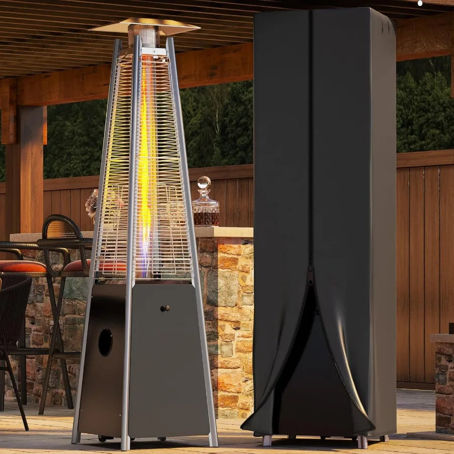 48000 Btu Outdoor Pyramid Patio Heater With Quartz Glass Tube Propane Heating
