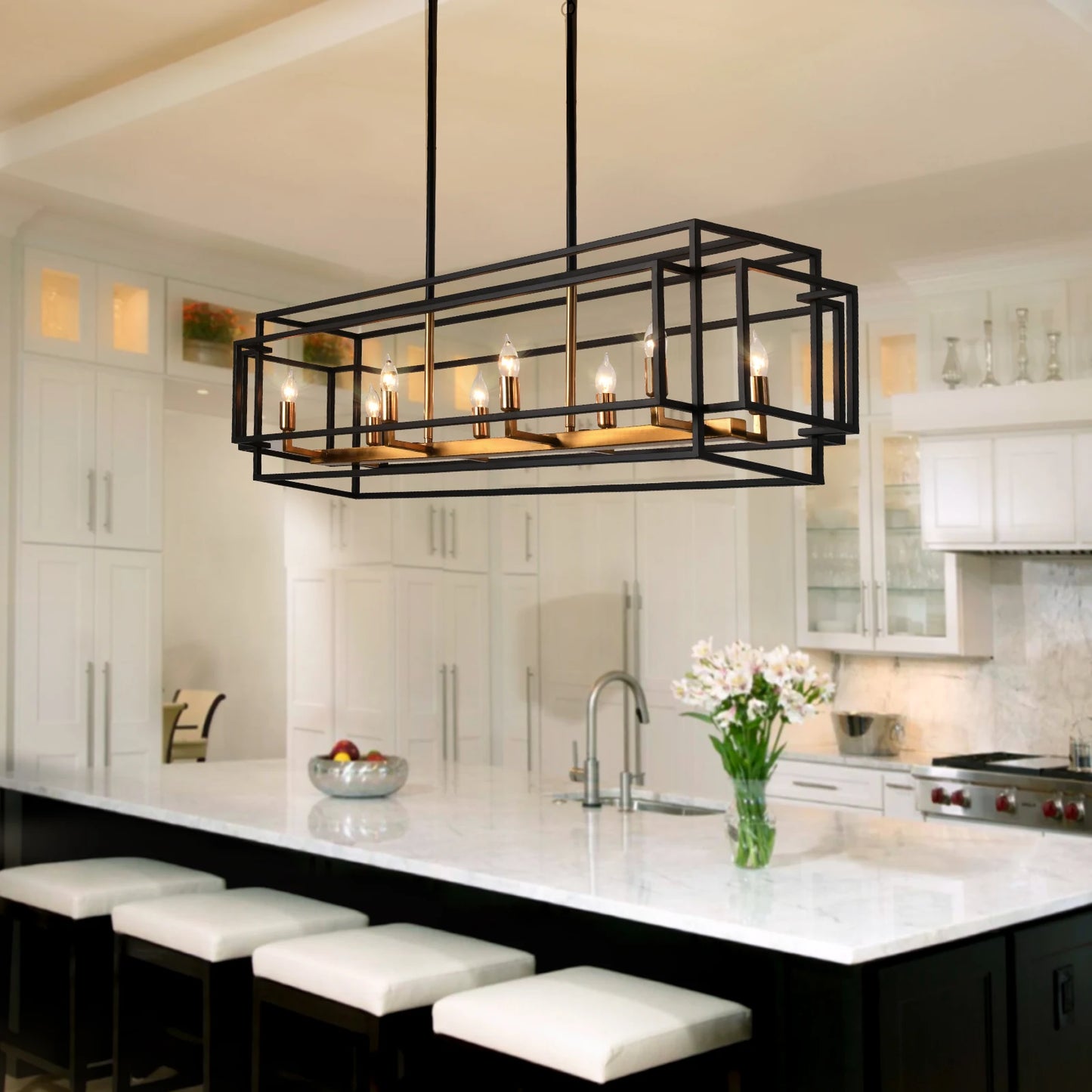 Retro Industrial Chandelier for Dining Room Kitchen Island Bar Light Pendant