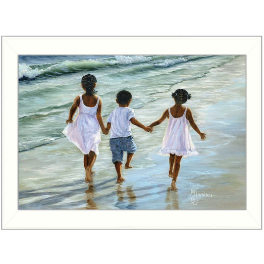 Running On The Beach Wall Art By Georgia Janisse Ready To Hang Framed Poster