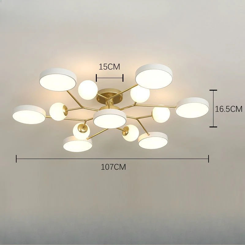Nordic Glass Ball LED Ceiling Light Chandelier For Living Room Home Decoration