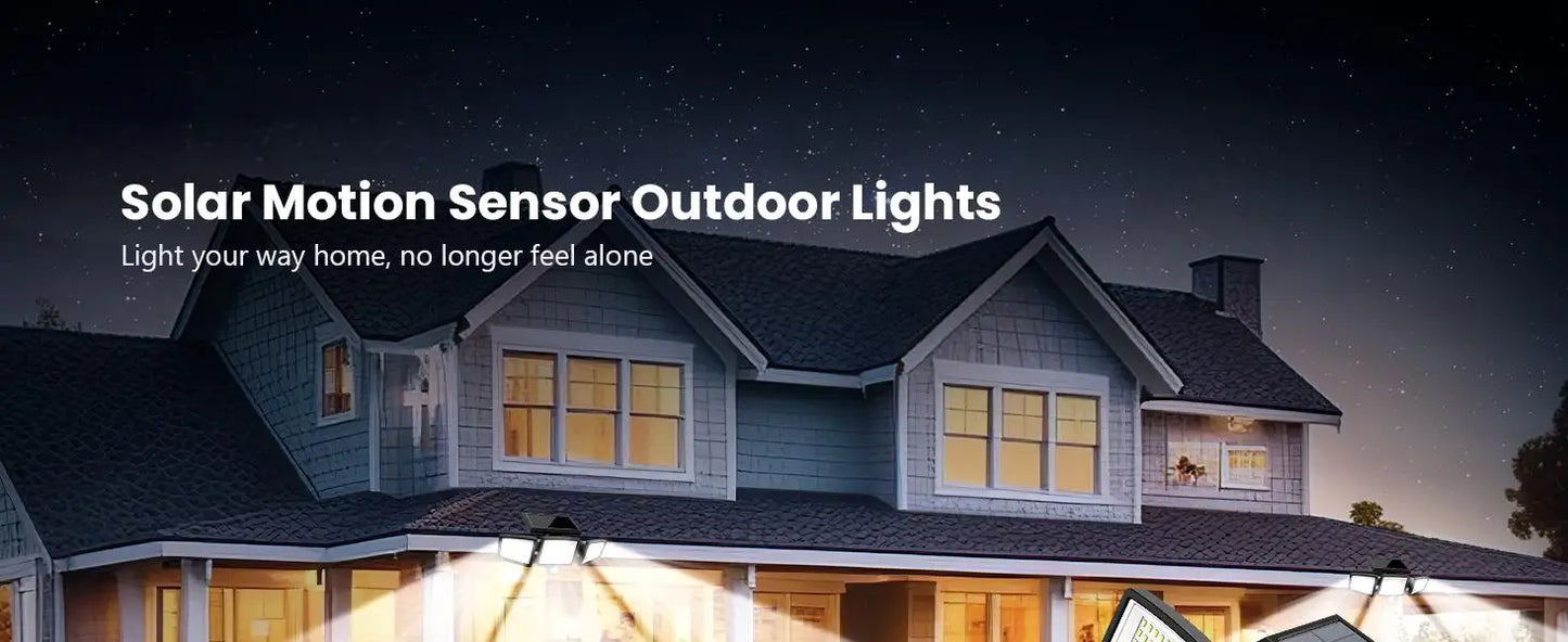 3 Pack Outdoor Solar Lights Motion Sensor Security Lights For Porch Garage Yard