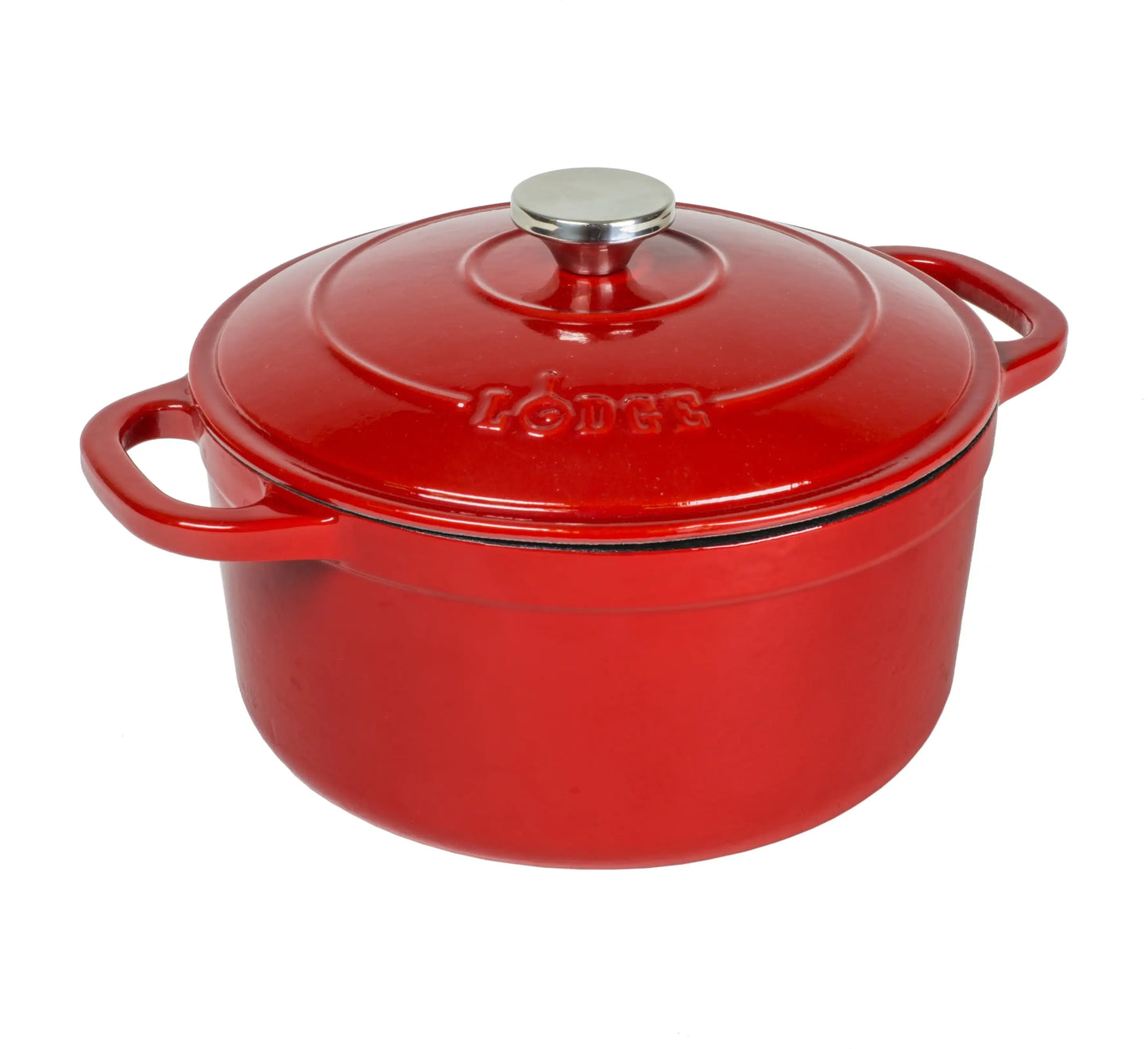 Lodge 5.5 Qt Red Enameled Cast Iron Dutch Oven Nonstick Cookware