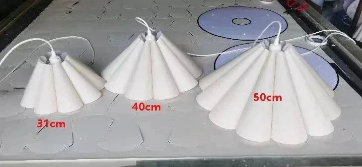 Lower Petals Cream LED Pendant Light Living Room Bedroom Dining Chandelier