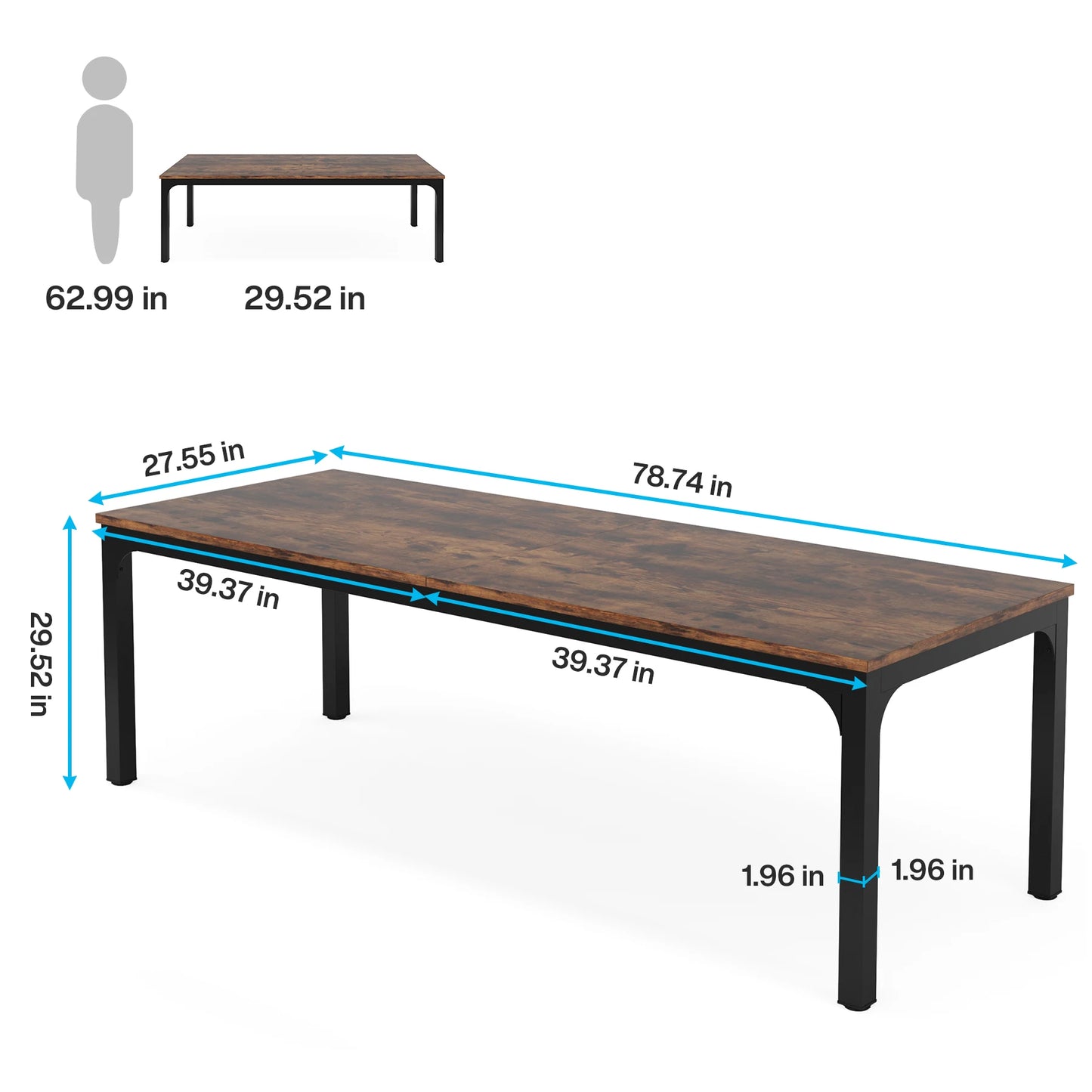 Tribesigns 78.7 Inch Double Computer Desk for Home Office 2 Person