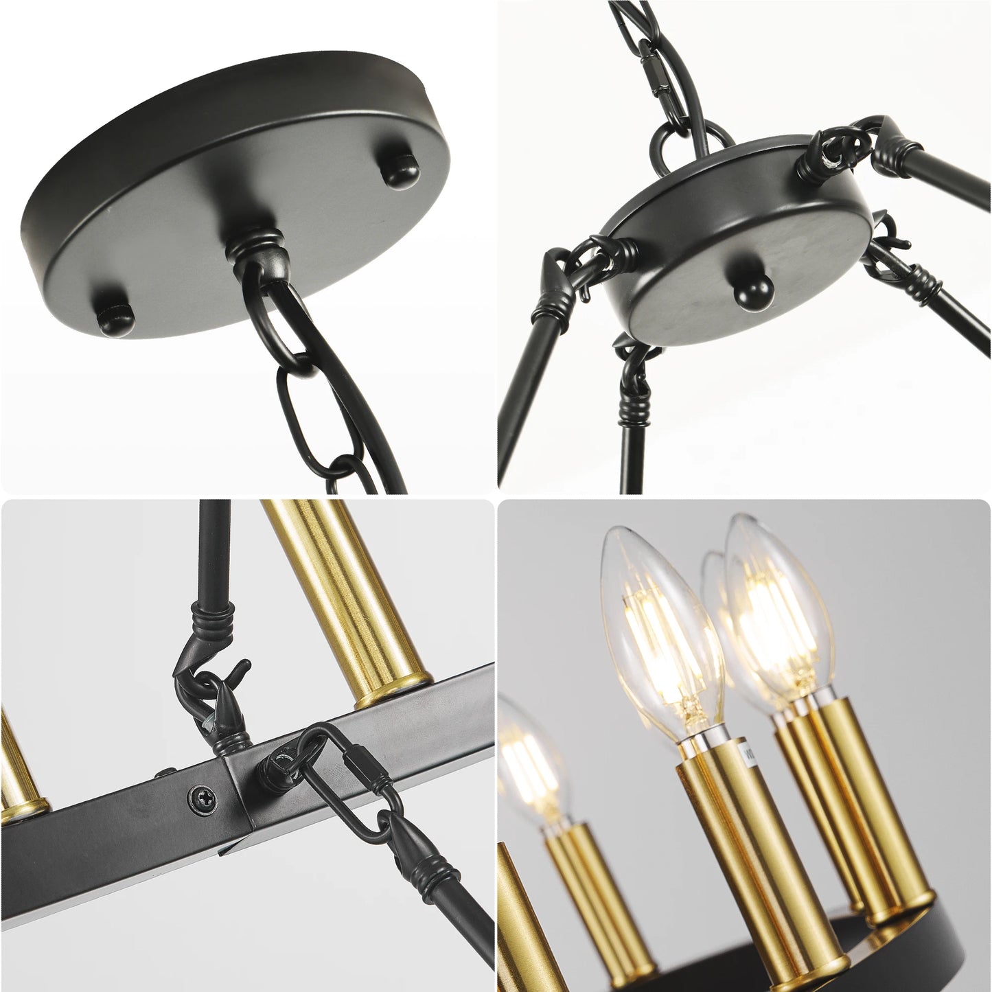 47 Inch Wagon Wheel Chandelier 2 Tier 36 Lights Farmhouse Pendant Dimmable