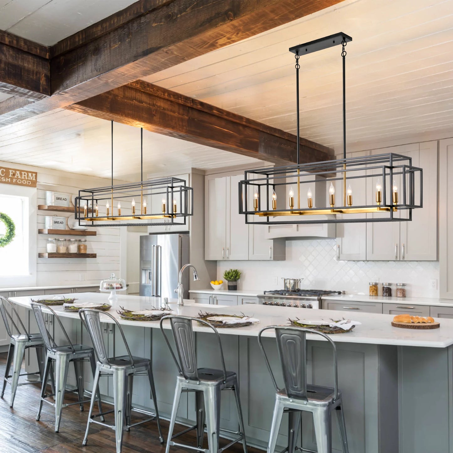 Retro Industrial Chandelier for Dining Room Kitchen Island Bar Light Pendant