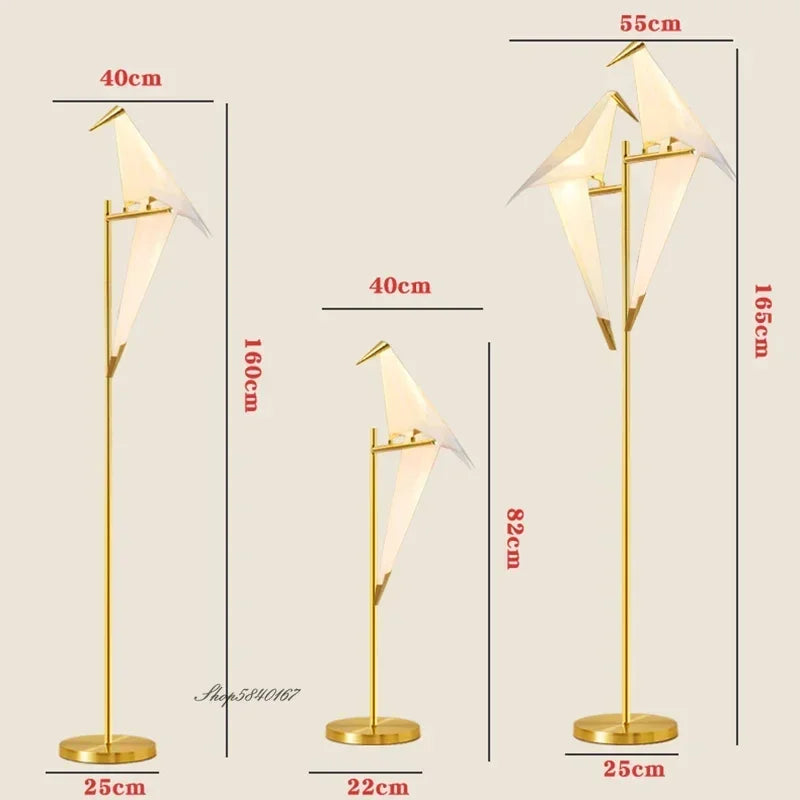 Nordic LED Bird Floor Lamp Rotatable Standing Lamp For Bedroom Living Room