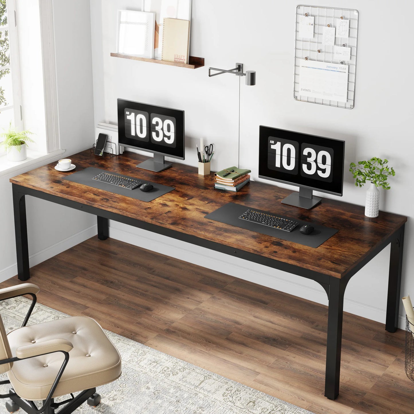 Tribesigns 78.7 Inch Double Computer Desk for Home Office 2 Person