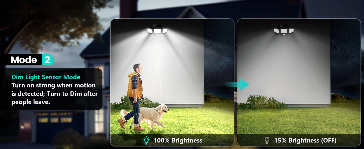 3 Pack Outdoor Solar Lights Motion Sensor Security Lights For Porch Garage Yard