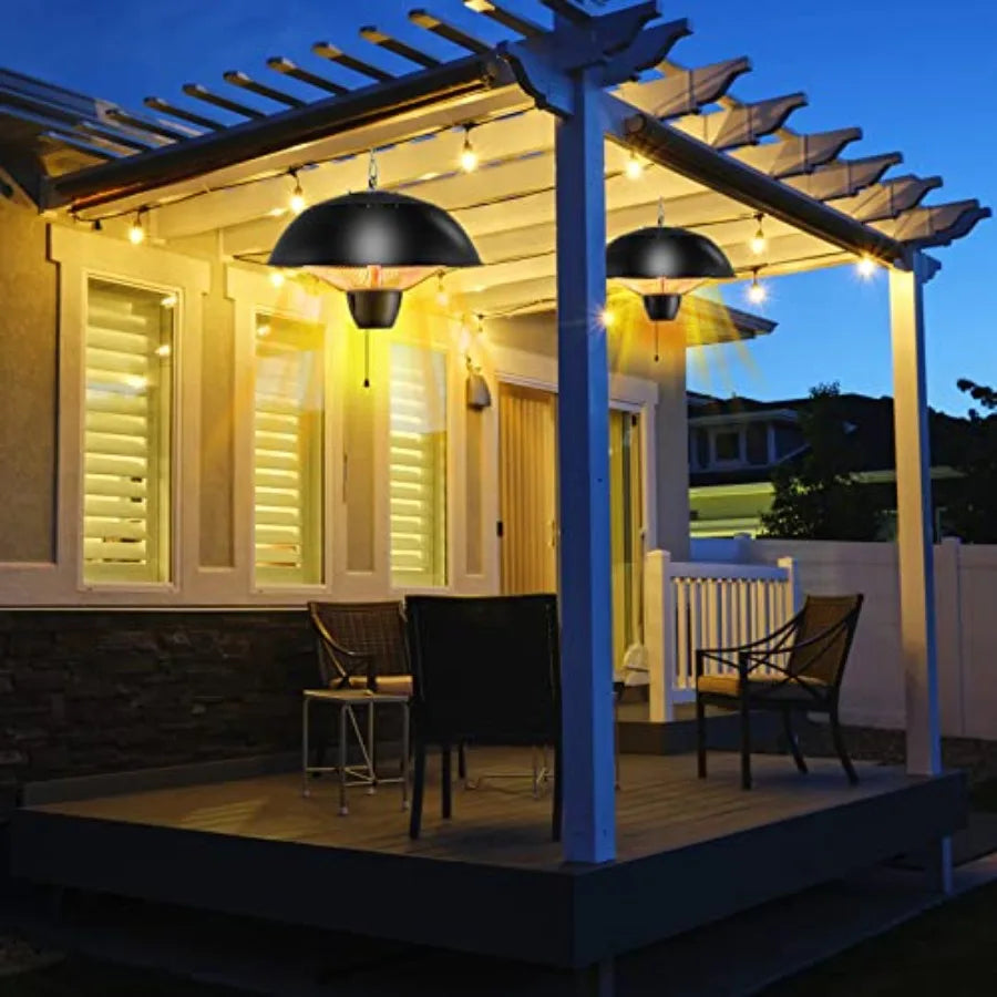 Hanging Patio Heater 1500W Infrared Ceiling Mounted Outdoor Heater IPX4