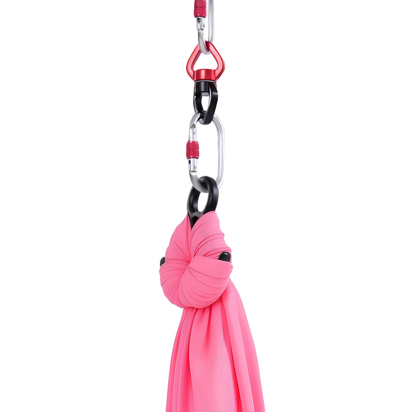 Yoga Hammock Aerial Silks Pink With Carabiners 1102 Lbs Load Capacity Home Use