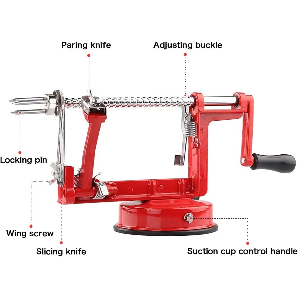 Apple Peeler With Alloy Handle Stainless Steel Blade Paring Slicing Suction Base