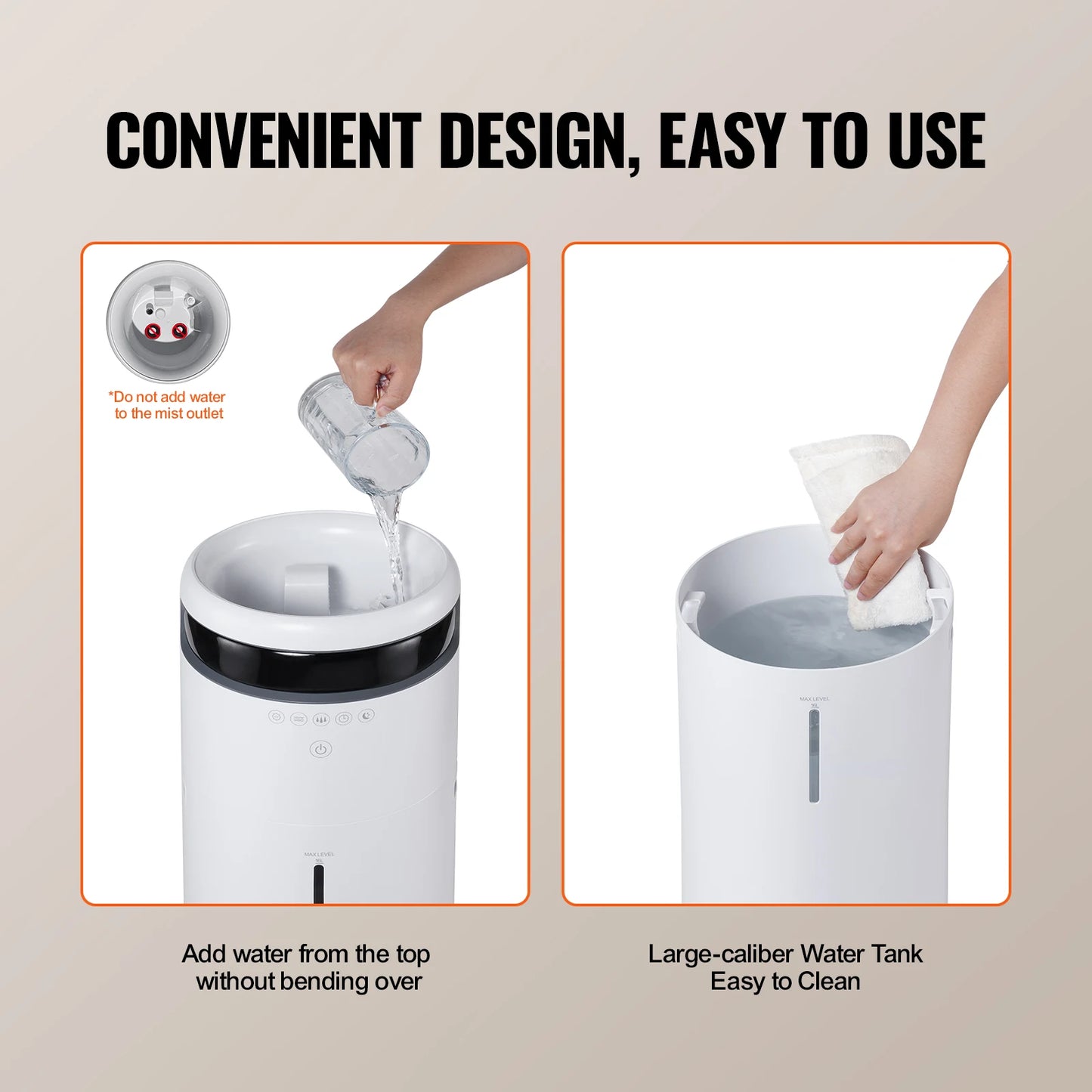 SucceBuy 16L Humidifier for Whole House Large Rooms with 12h Timer Auto Shutoff