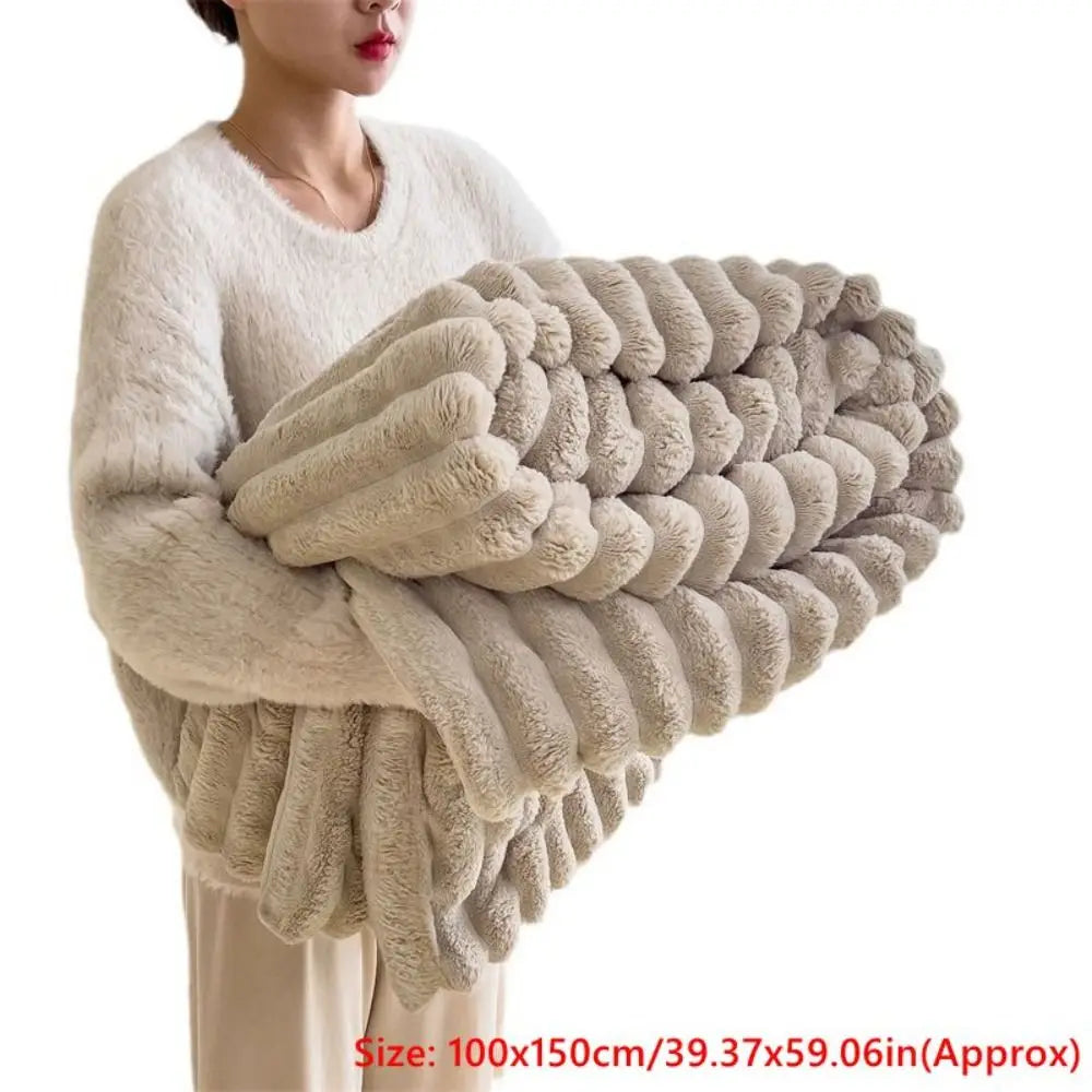 New Double Sided Warm Blanket Breathable Throw Solid Color Cotton