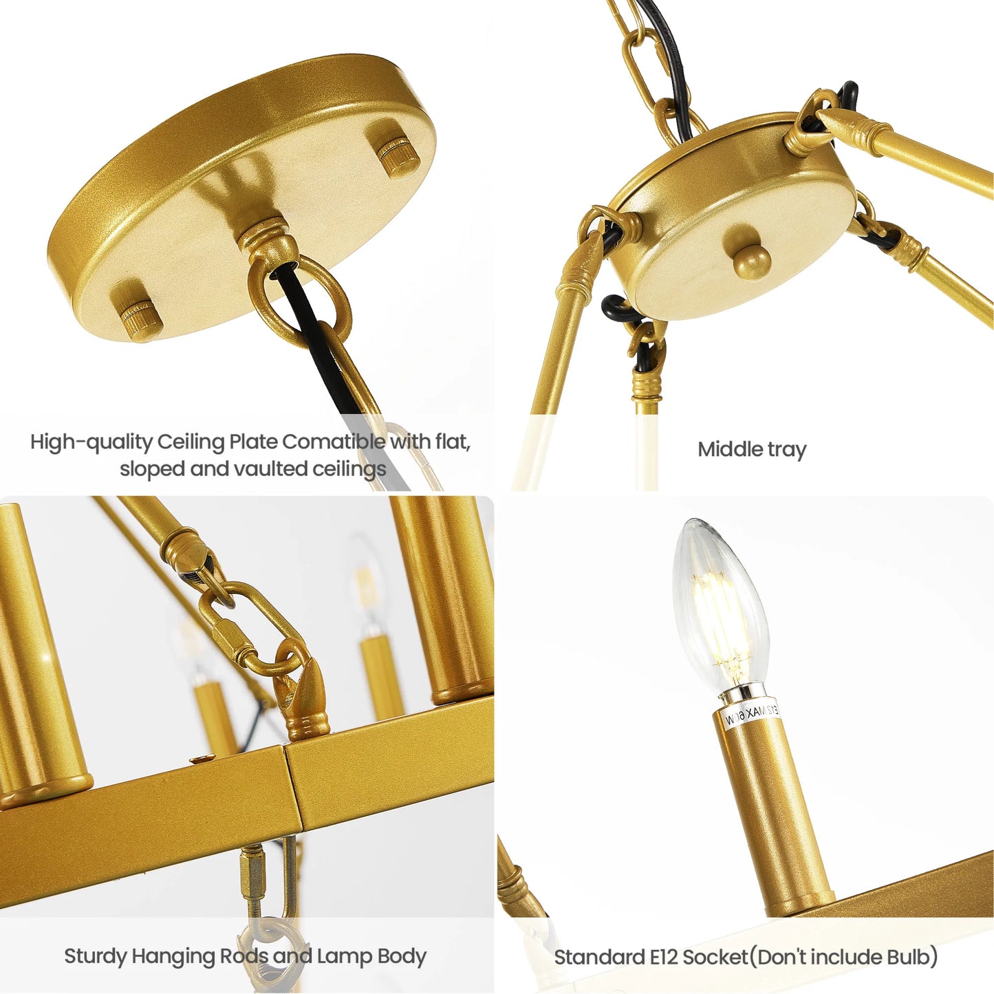 47 Inch Wagon Wheel Chandelier 2 Tier 36 Lights Farmhouse Pendant Dimmable