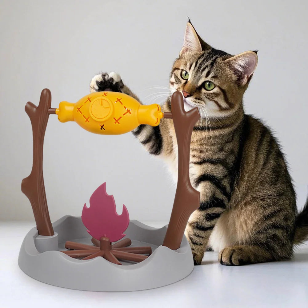 Grilled Fish Spinning Toy For Cats And Dogs Treat Dispensing Slow Feeder