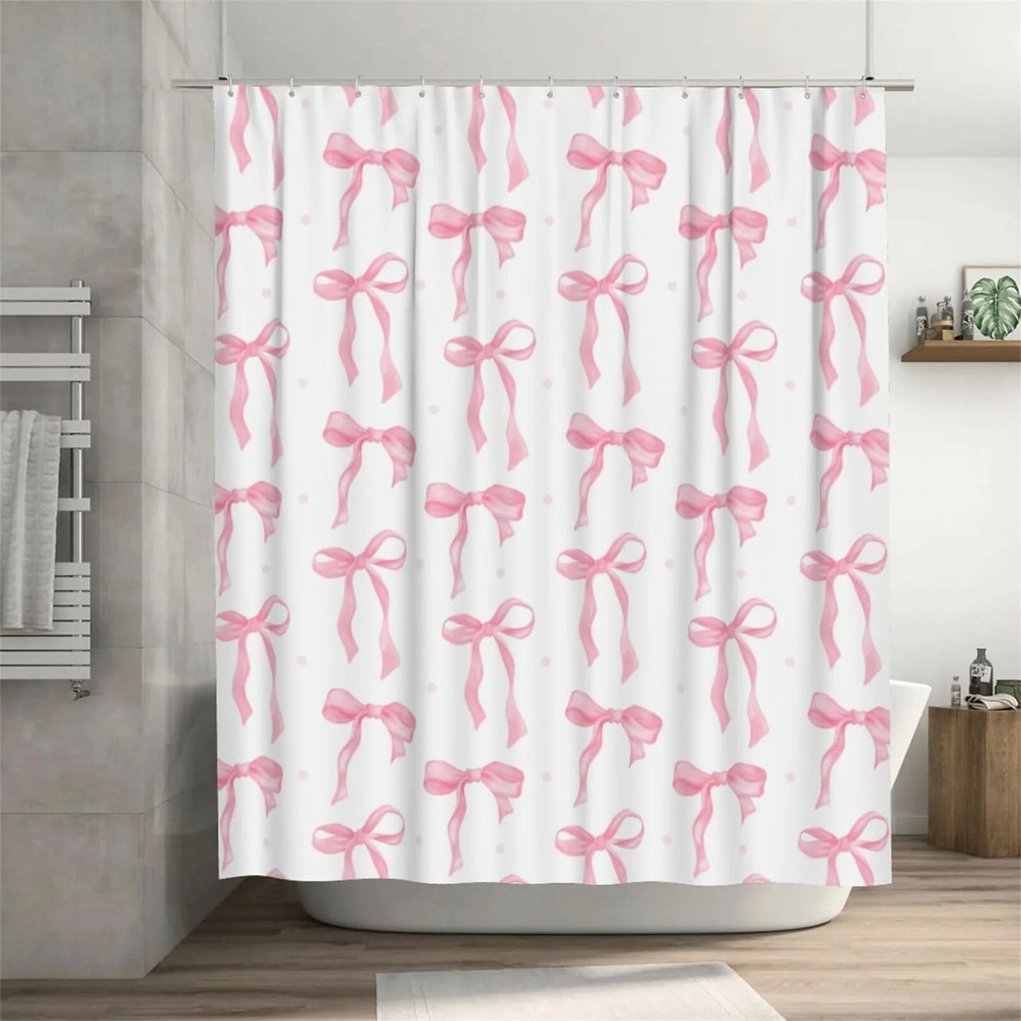 Water Repellent Shower Curtain With Reinforced Grommets For Mildew Protection