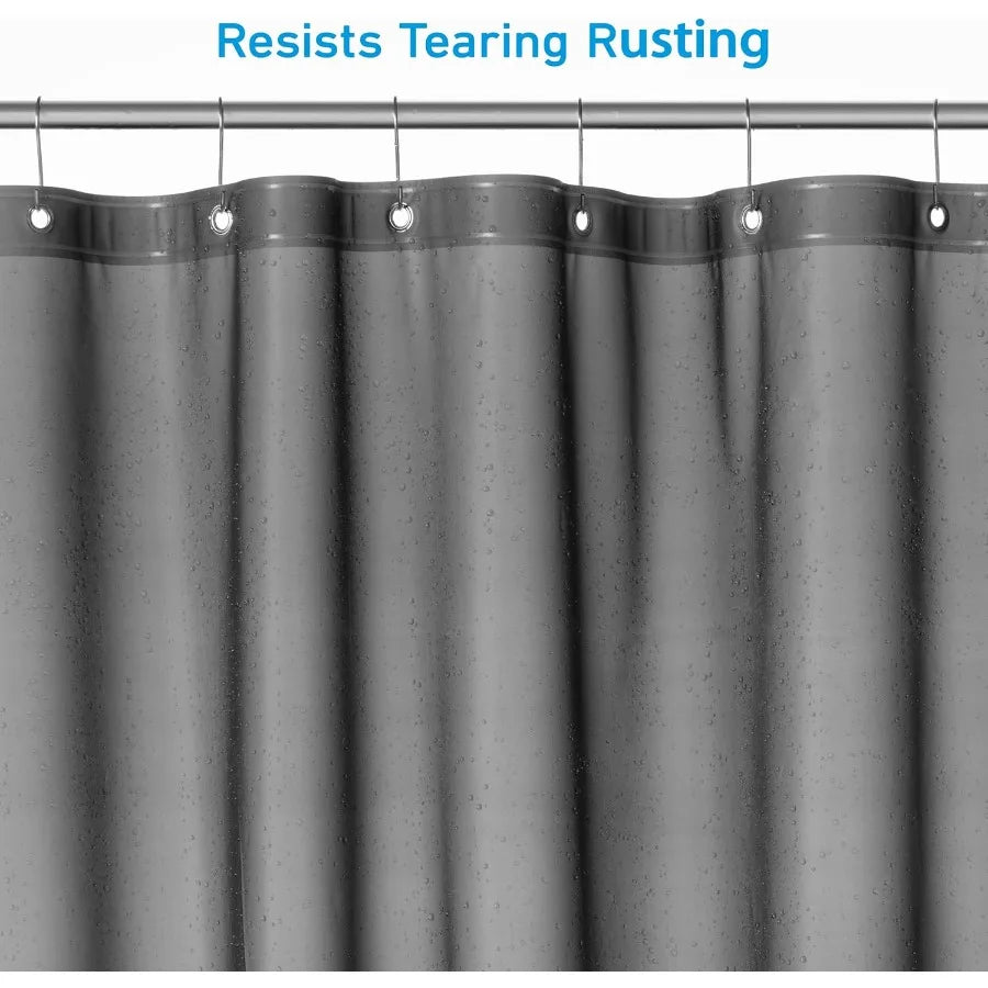 Lightweight PEVA Shower Curtain Liner 72x72 Inches for Bathroom Waterproof and OdorFree Design with 12 RustProof Metal Grommets