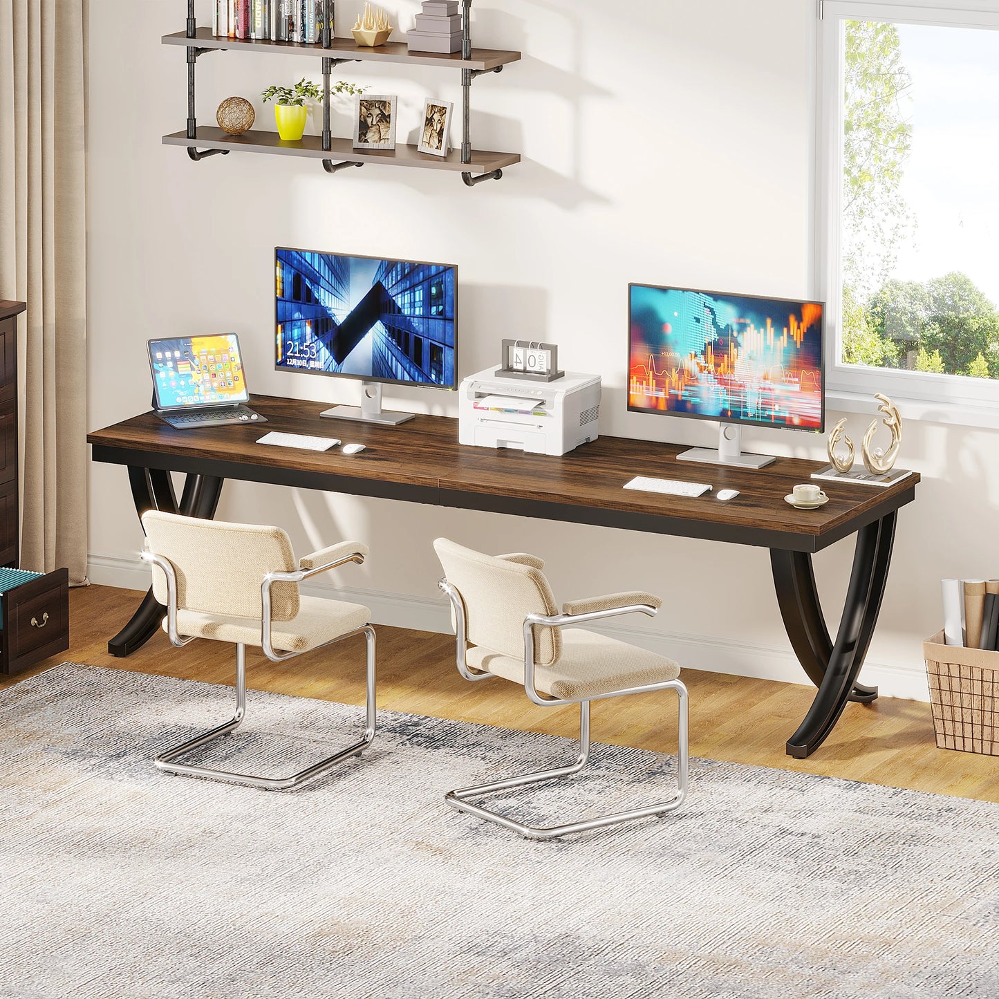 Tribesigns 78.7 Inch Double Computer Desk for Home Office 2 Person