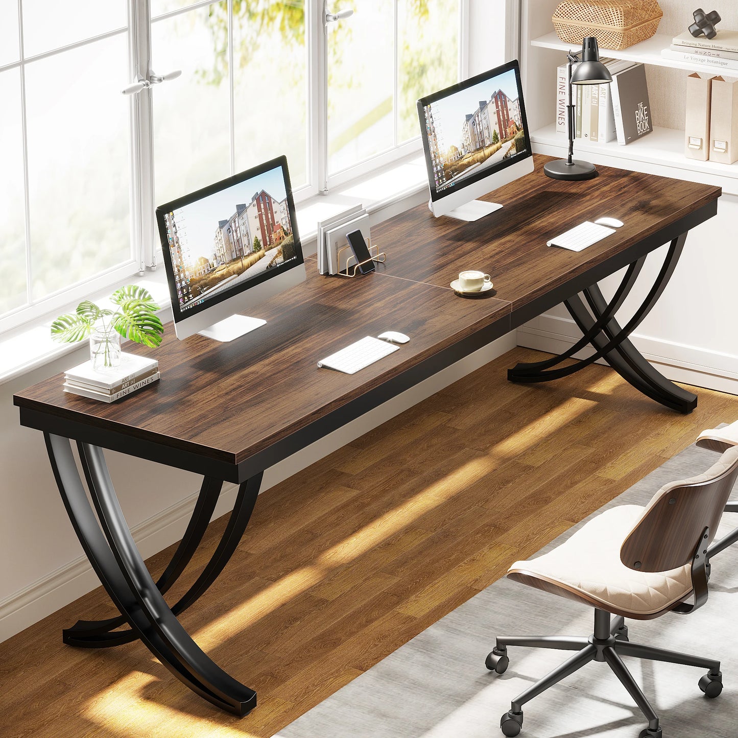 Tribesigns 78.7 Inch Double Computer Desk for Home Office 2 Person