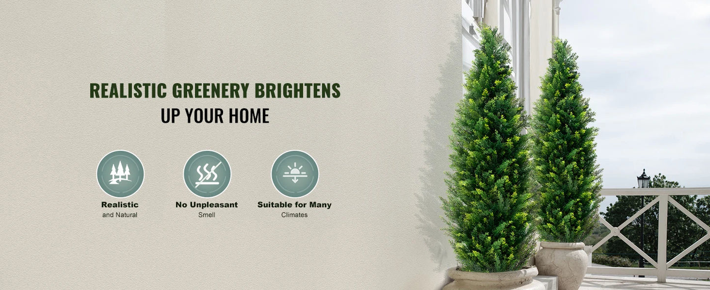 Artificial Cedar Topiary Tree Outdoor Evergreen Greenery Home Decor