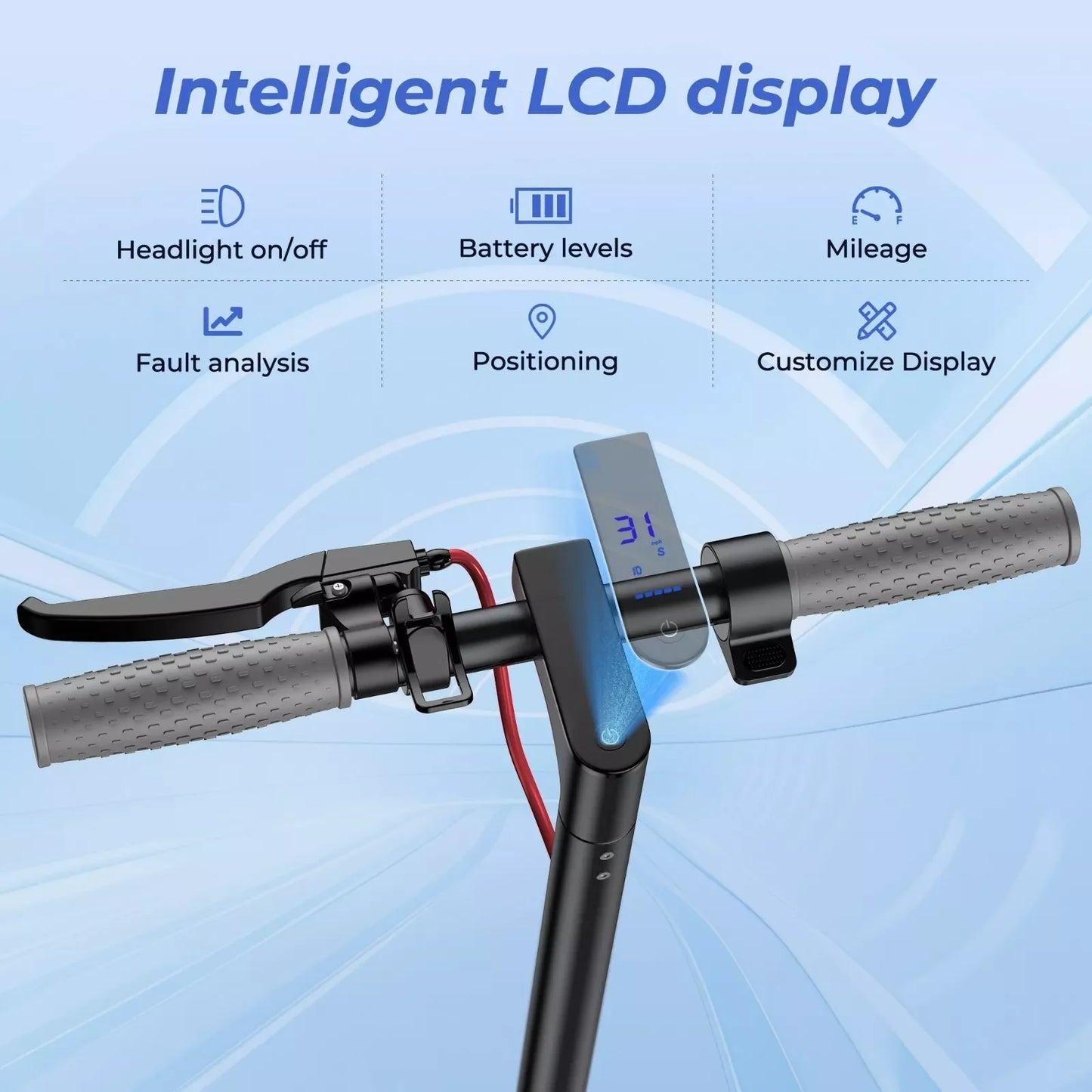 Ladped 350W Folding Electric Scooter 19MPH Waterproof Shock Absorbing 8.5 Tires