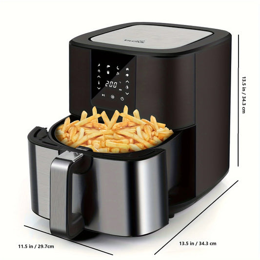 KitCook 7 Quart Air Fryer 1500W 100-400F 8 Presets Digital Touch Screen