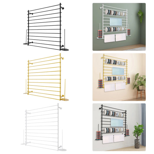 120cm Wrapping Paper Ribbon Iron Holder Wall Mounted Display Rack 12 Rods