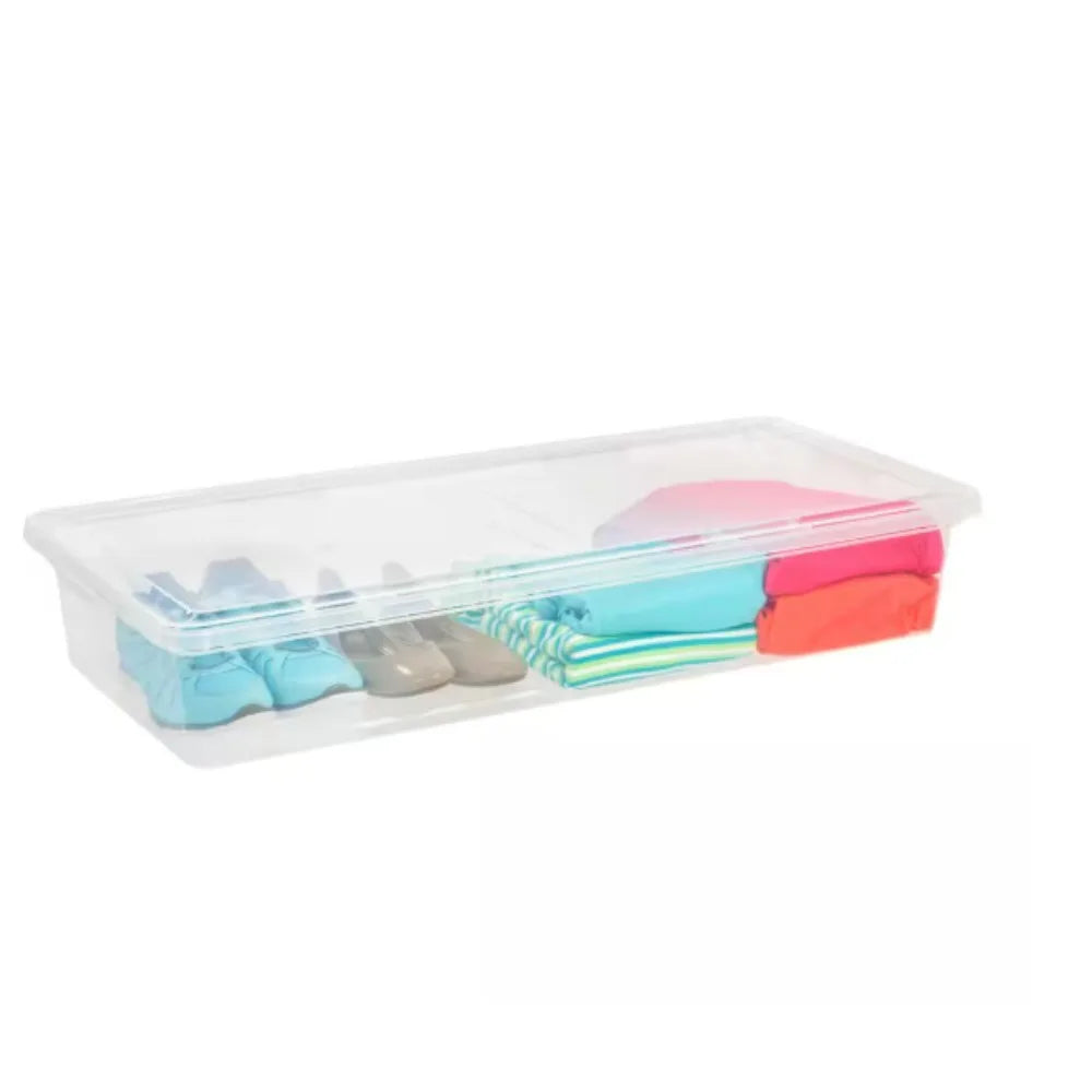 Underbed Storage Box 41 Qt Clear Space Saving Organizer For Home