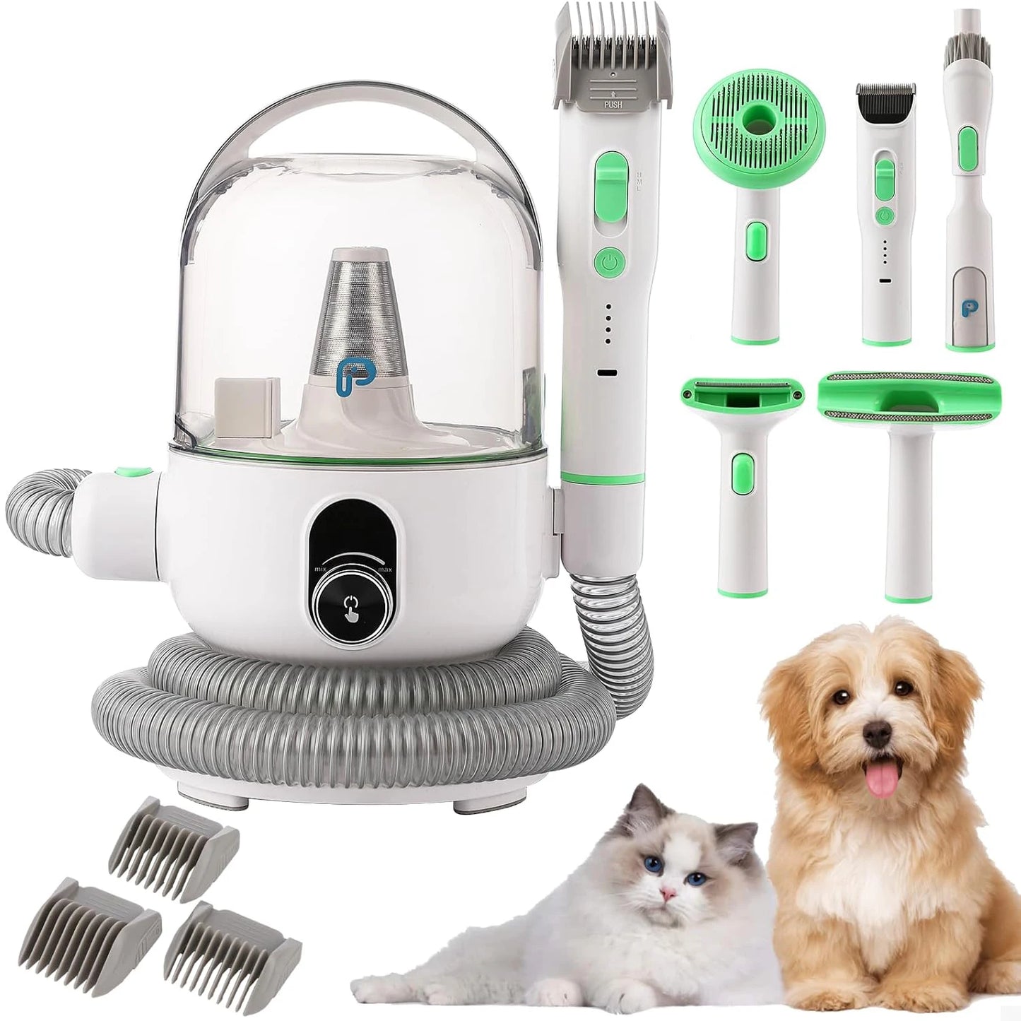 Pet Grooming Kit With 2L Vacuum Suction For Dogs And Cats 5 Grooming Tools Quiet