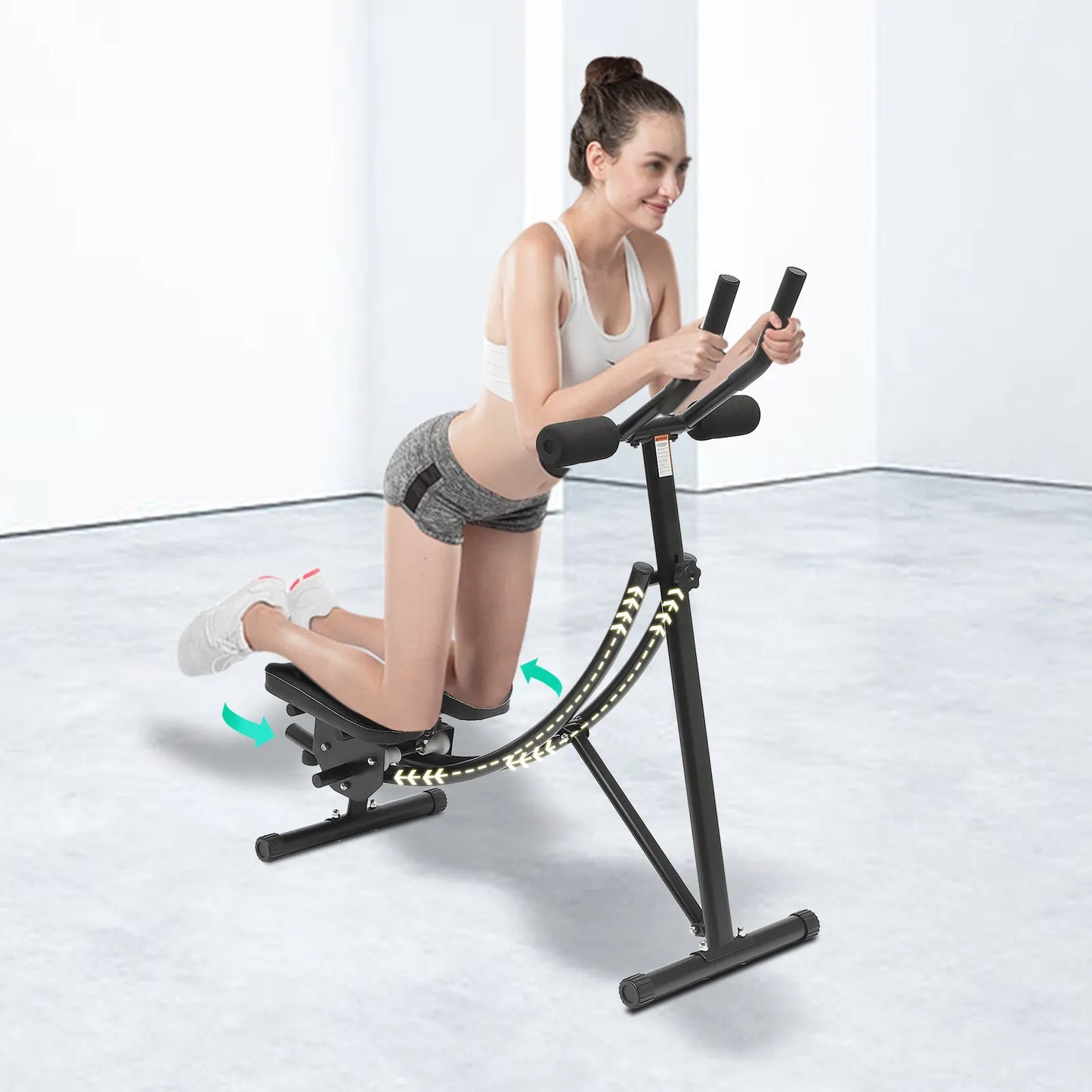 Foldable Ab Machine With 0 To 180 Degree Rotation LED Display Home Gym