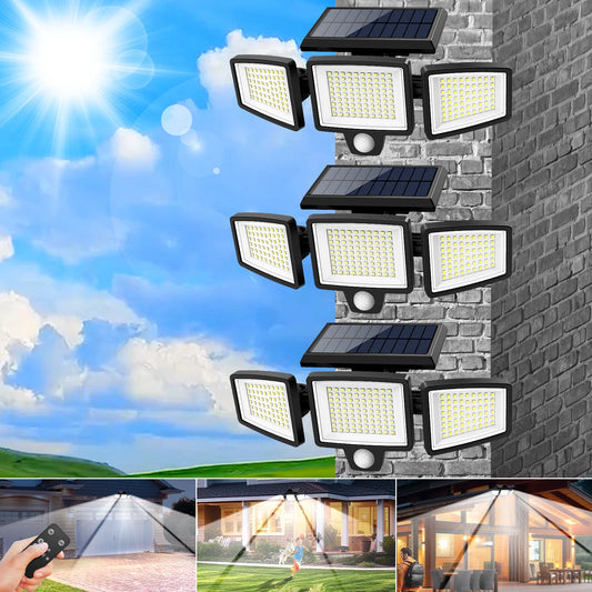 3 Pack Outdoor Solar Lights Motion Sensor Security Lights For Porch Garage Yard
