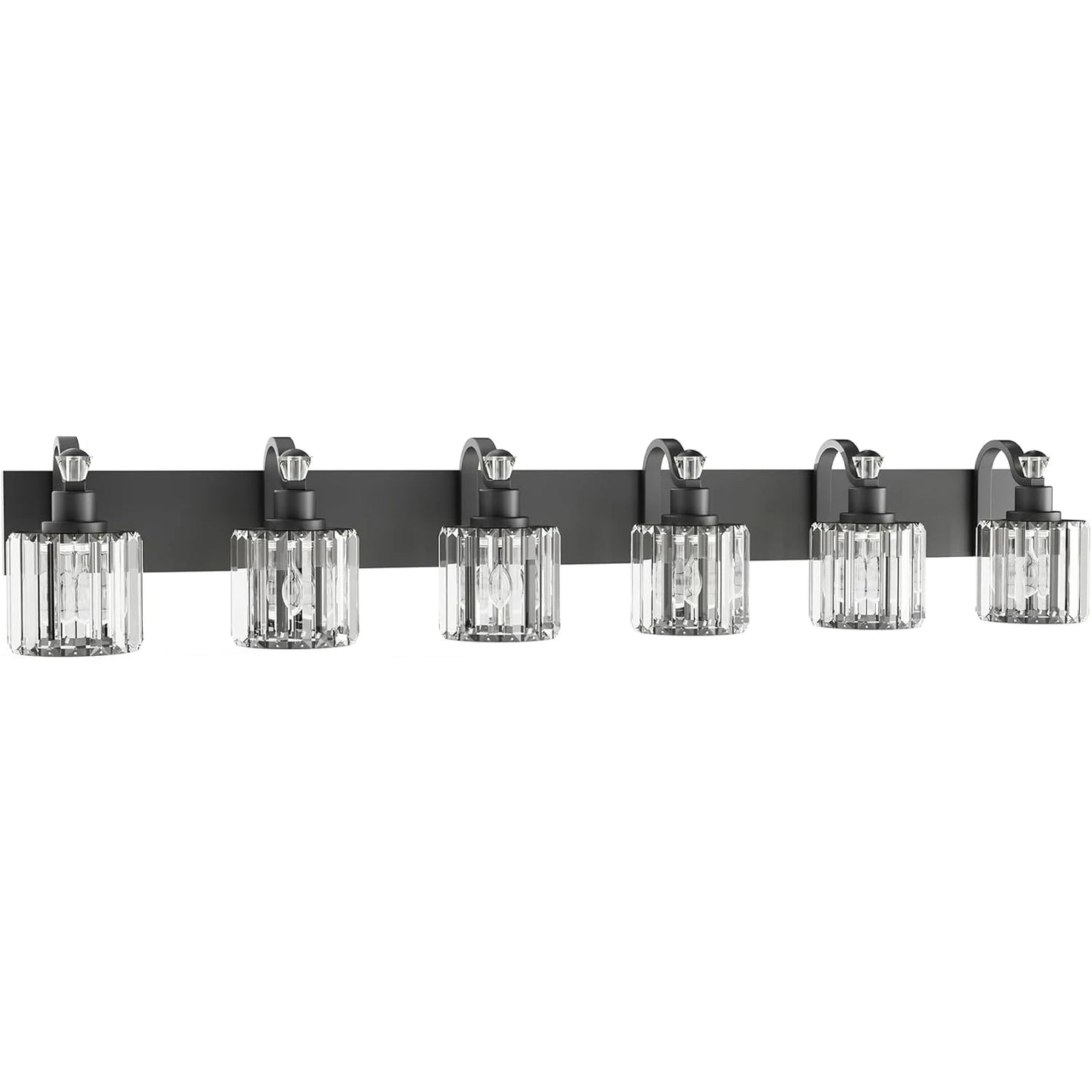 Black Crystal Bathroom Vanity Lights 3 4 5 6 Pack Modern Over Mirror