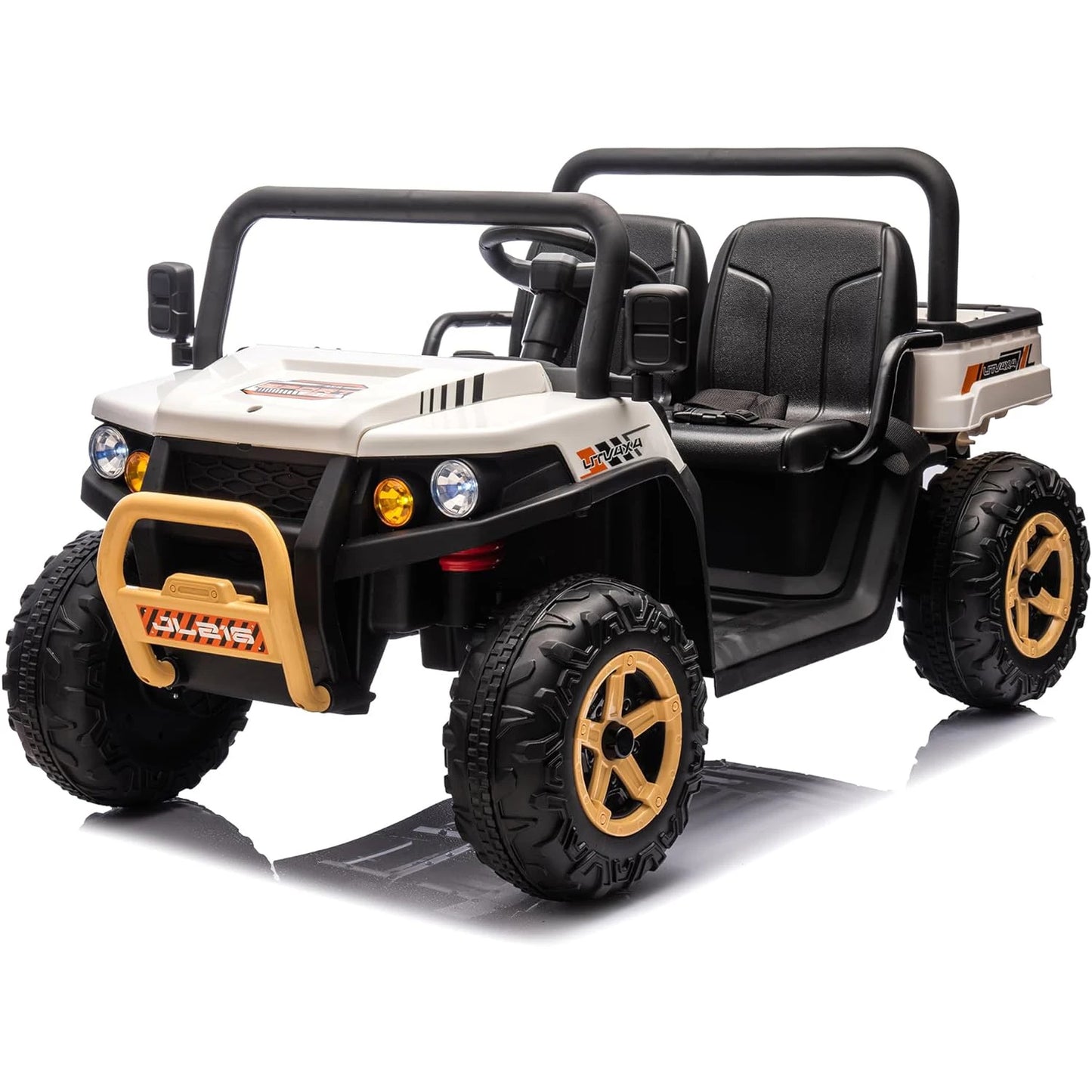 24V Two Seater Ride On Dump Truck With Remote 4WD LED Lights Music