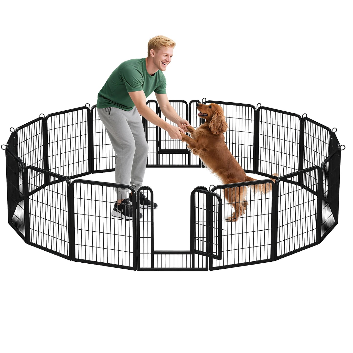 Heavy Duty Metal Puppy Playpen 24 32 40 Inch 8 Or 16 Panels Indoor Outdoor