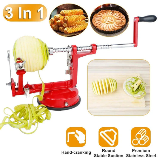 Three In One Apple Peeler Potato Slicer With Manual Rotation Core Remover