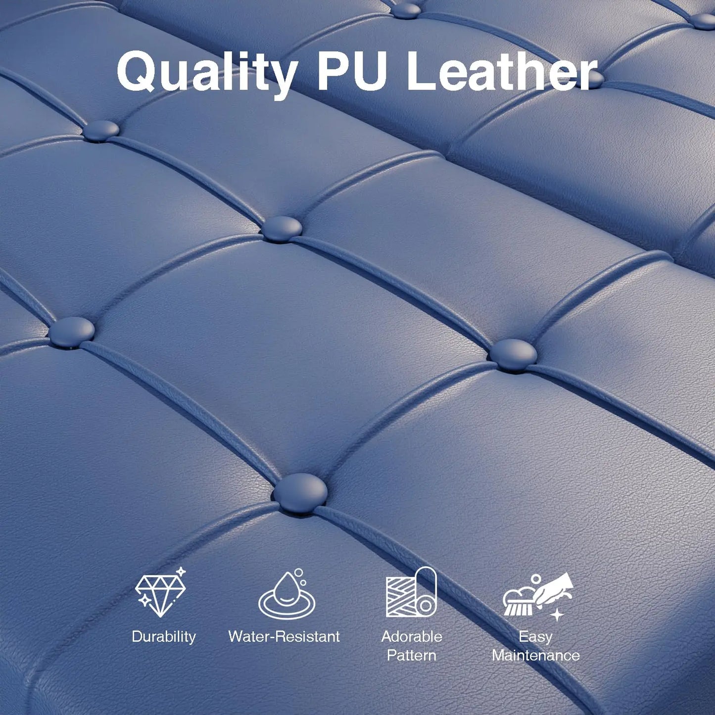 Vabches Square Ottoman Storage Bench Lift Top Faux Leather Footrest