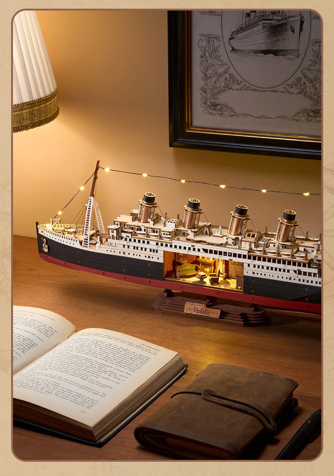Robotime Rolife Classic Luxury Cruise Ship 3D Puzzle With LED Lights