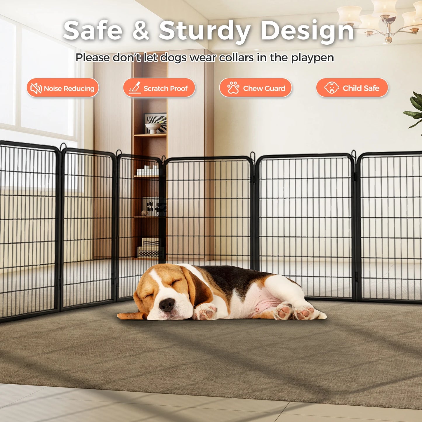 Heavy Duty Metal Puppy Playpen 24 32 40 Inch 8 Or 16 Panels Indoor Outdoor