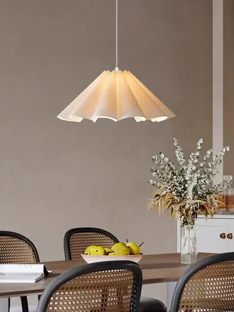 Lower Petals Cream LED Pendant Light Living Room Bedroom Dining Chandelier