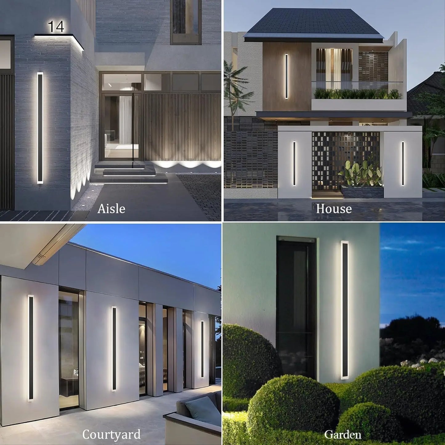 Long LED Waterproof IP65 Outdoor Wall Lamp Modern Sconce Light Garden Porch