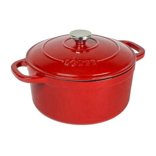 Lodge 5.5 Qt Red Enameled Cast Iron Dutch Oven Nonstick Cookware
