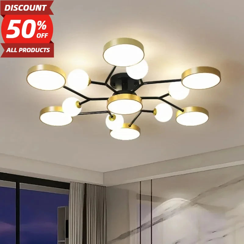 Nordic Glass Ball LED Ceiling Light Chandeliers For Living Room