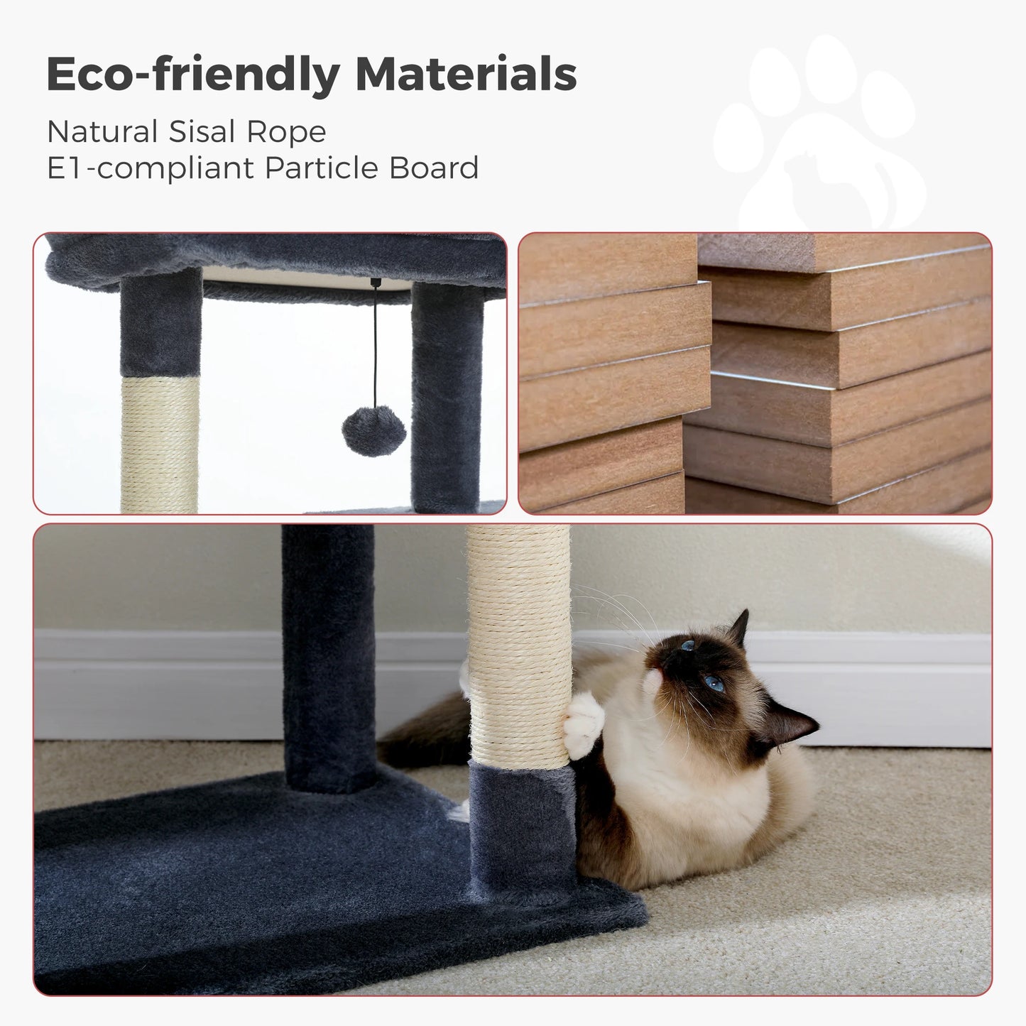 PAWZ Road 5 Level Cat Tree for Indoor Large Cats With Hammock and Sisal Posts