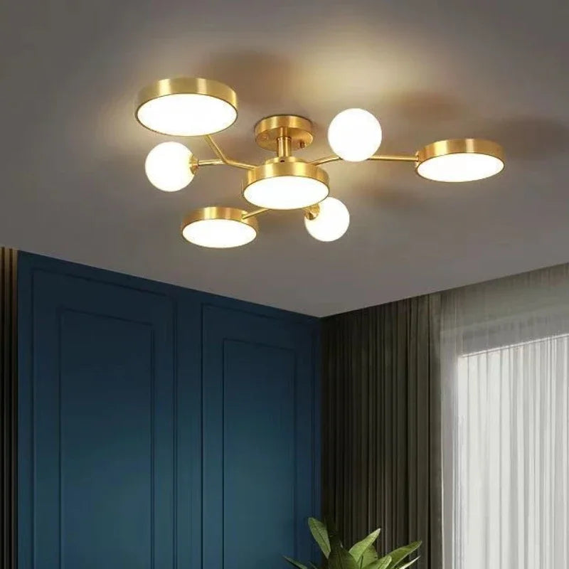 Nordic Glass Ball LED Ceiling Light Chandelier For Living Room Home Decoration