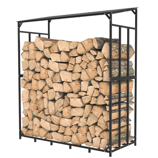 Extra Large Outdoor Firewood Rack With Waterproof Cover Heavy Duty Square Stand