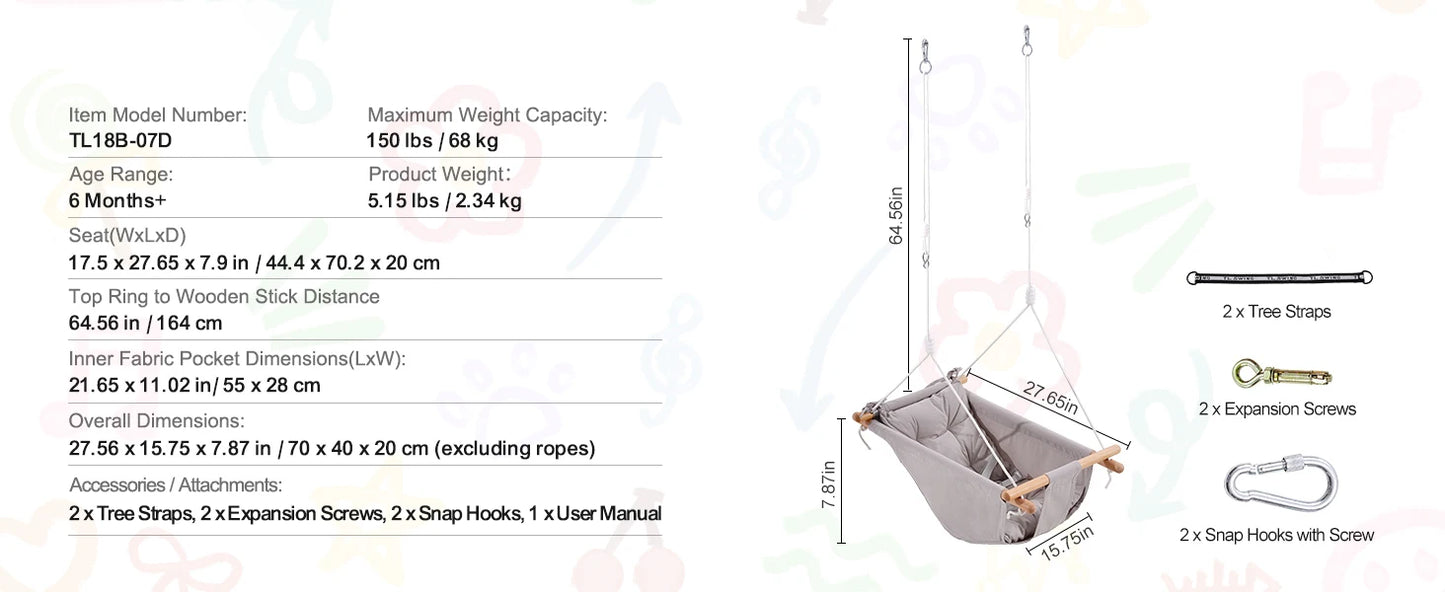 SucceBuy Tree Swing Saucer Swing 750 Pound 2 Straps Adjustable Ropes Outdoor