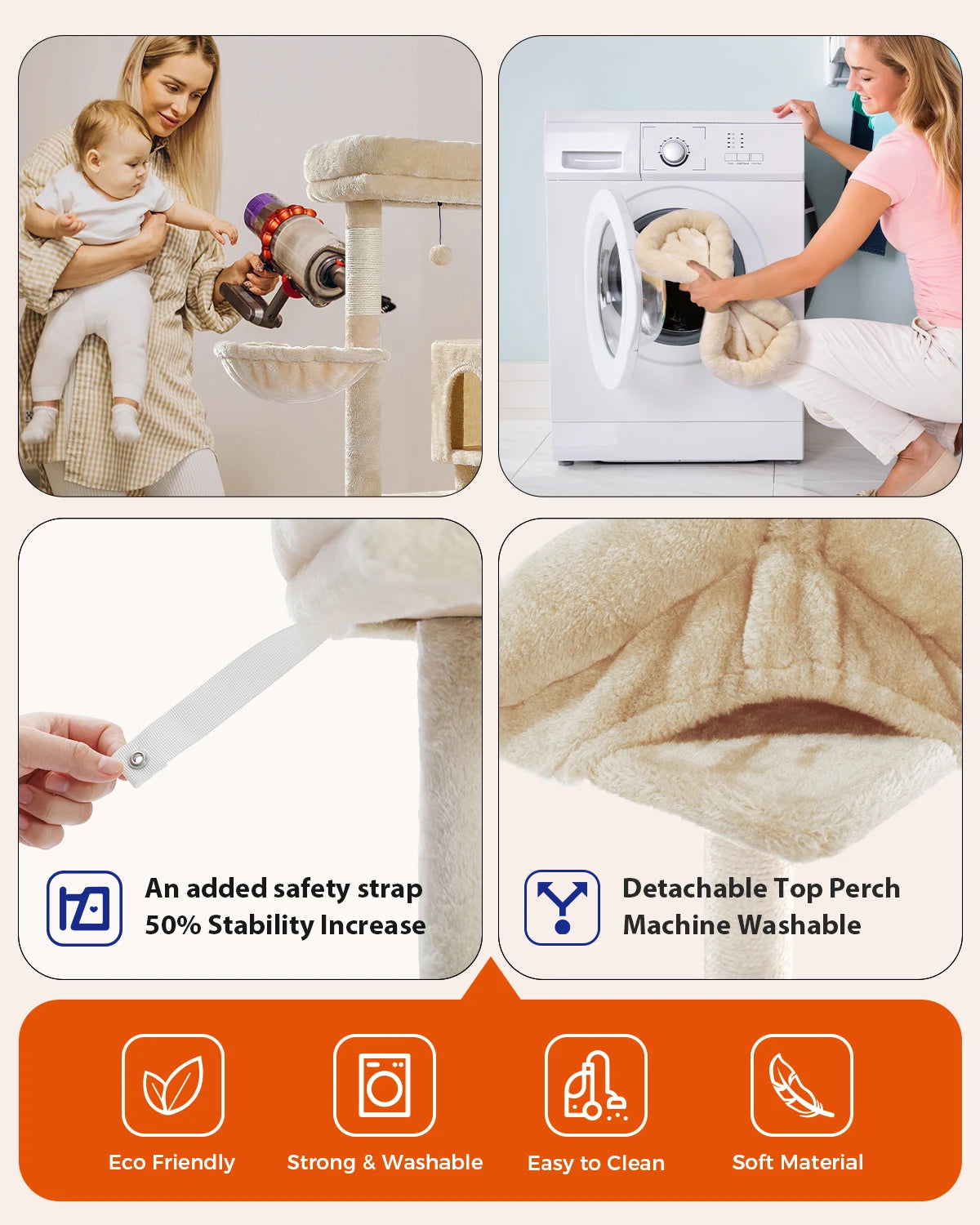 PAWZ Road 5 Level Cat Tree for Indoor Large Cats With Hammock and Sisal Posts