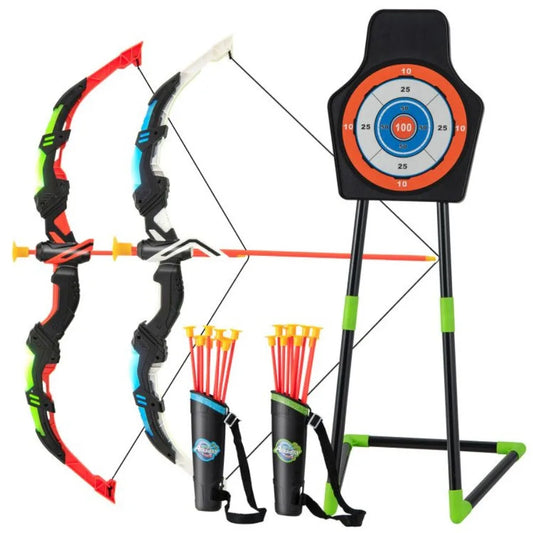 Youth Archery Bow Set with LED Light Up Bow and 20 Suction Cup Arrows for